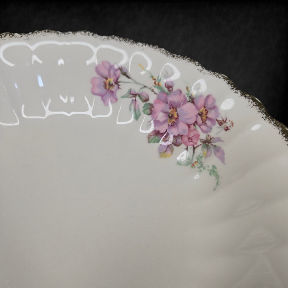 1940s Vintage Sebring Golden Ware Wild Rose 22K Gold Rimmed Bowls Set of 2 - Picture 13 of 16